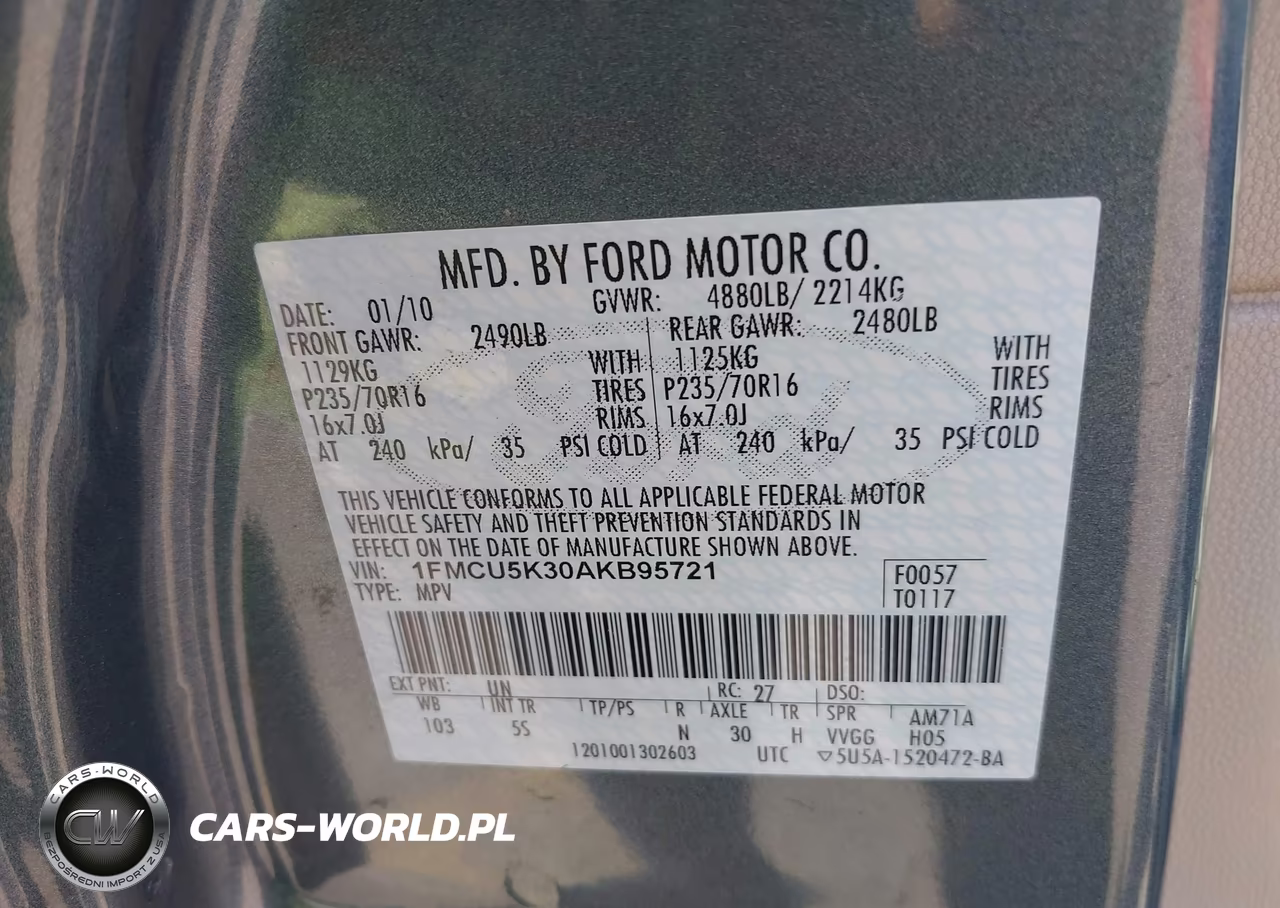 2010 Ford Escape Hybrid VIN:1FMCU5K30AKB95721 - 9