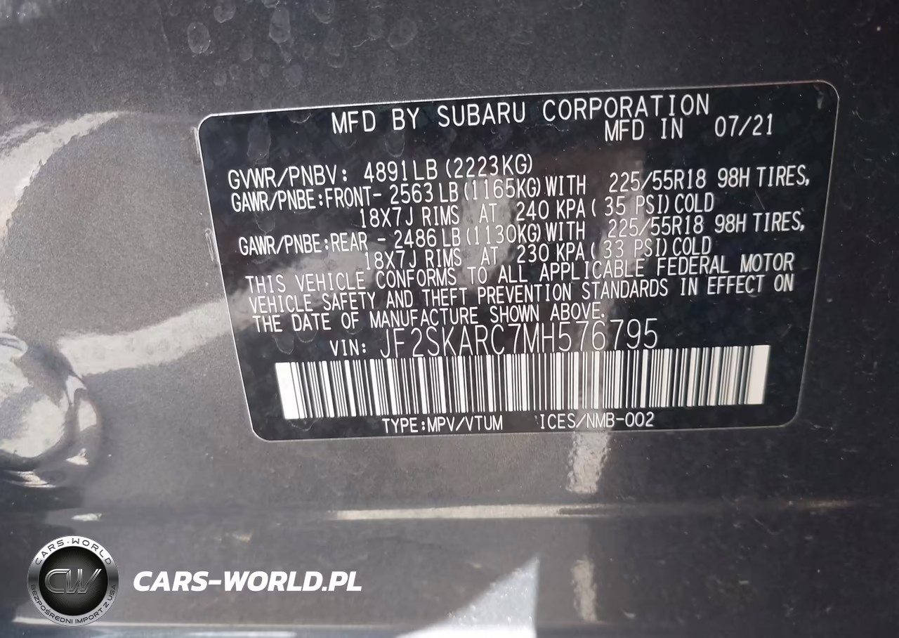 2021 Subaru Forester Sport VIN:JF2SKARC7MH576795 - 9