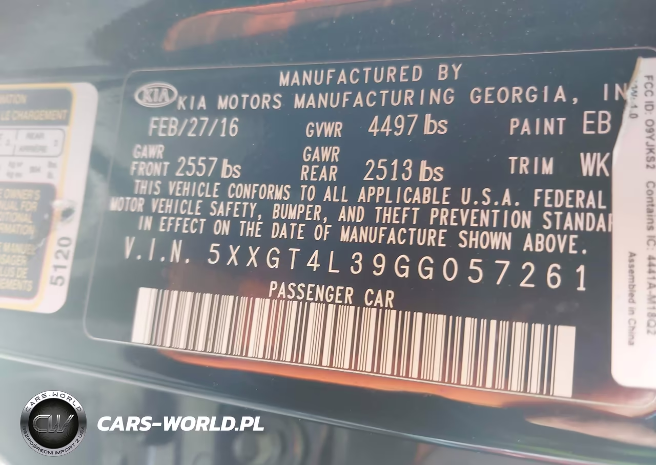 2016 Kia Optima Lx VIN:5XXGT4L39GG057261 - 9