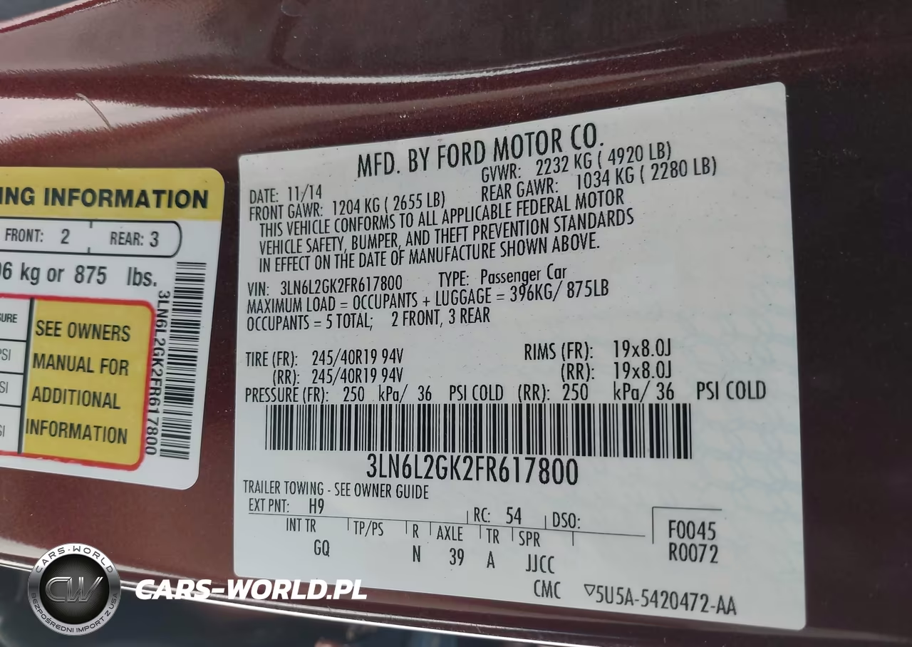 2015 Lincoln Mkz VIN:3LN6L2GK2FR617800 - 9