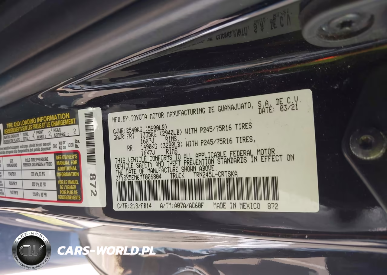 2021 Toyota Tacoma Sr VIN:3TYSX5EN6MT006804 - 9