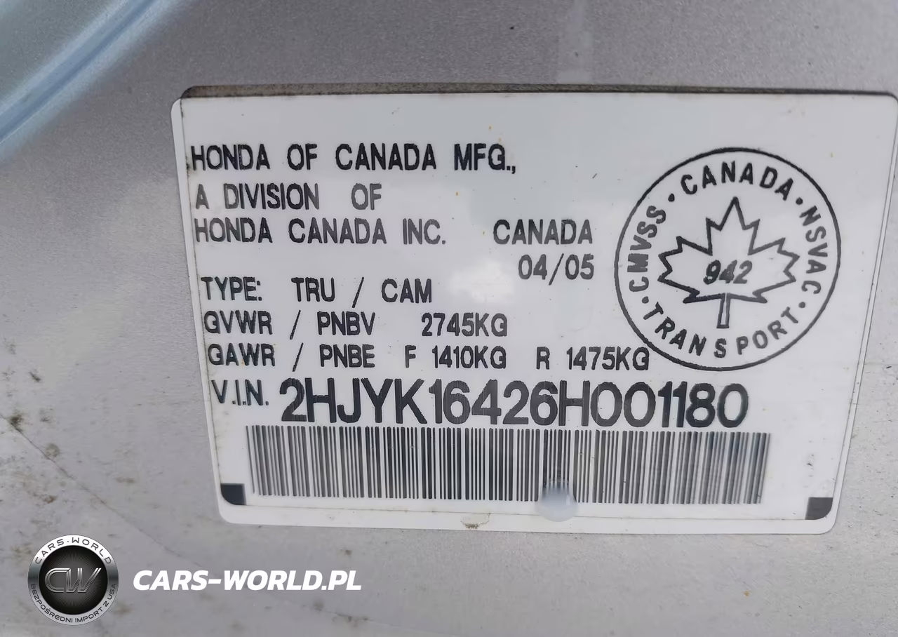 2006 Honda Ridgeline Rts VIN:2HJYK16426H001180 - 9