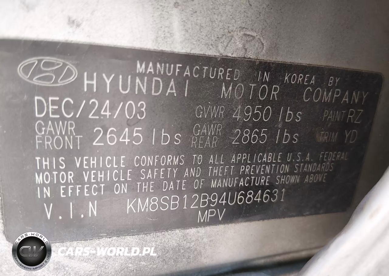 2004 Hyundai Santa Fe VIN:KM8SB12B94U684631 - 9