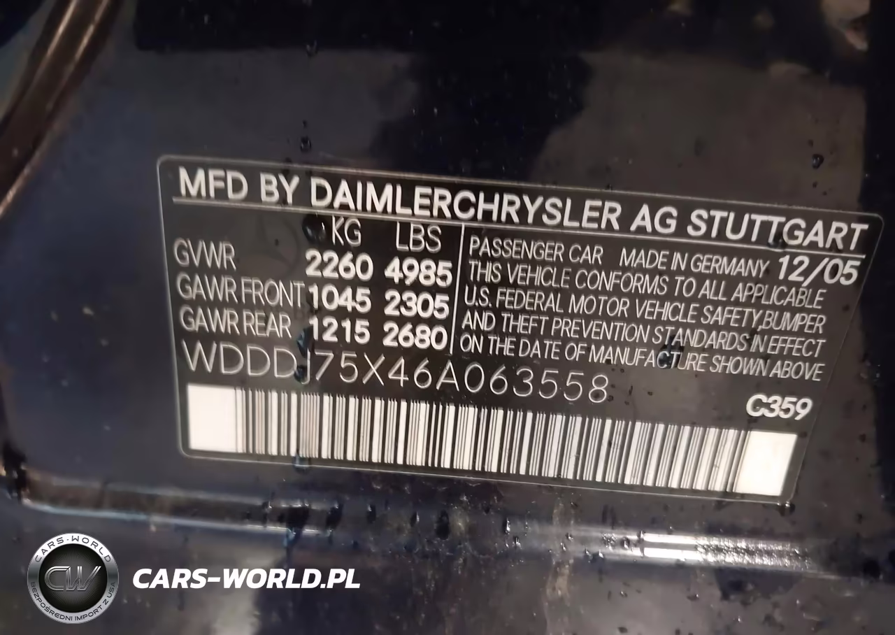 2006 Mercedes-Benz Cls 500 VIN:WDDDJ75X46A063558 - 9