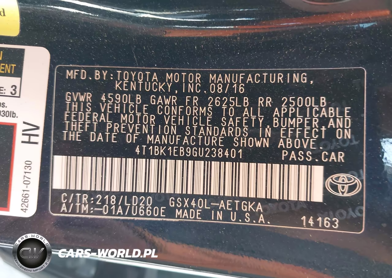 2016 Toyota Avalon Xle VIN:4T1BK1EB9GU238401 - 9