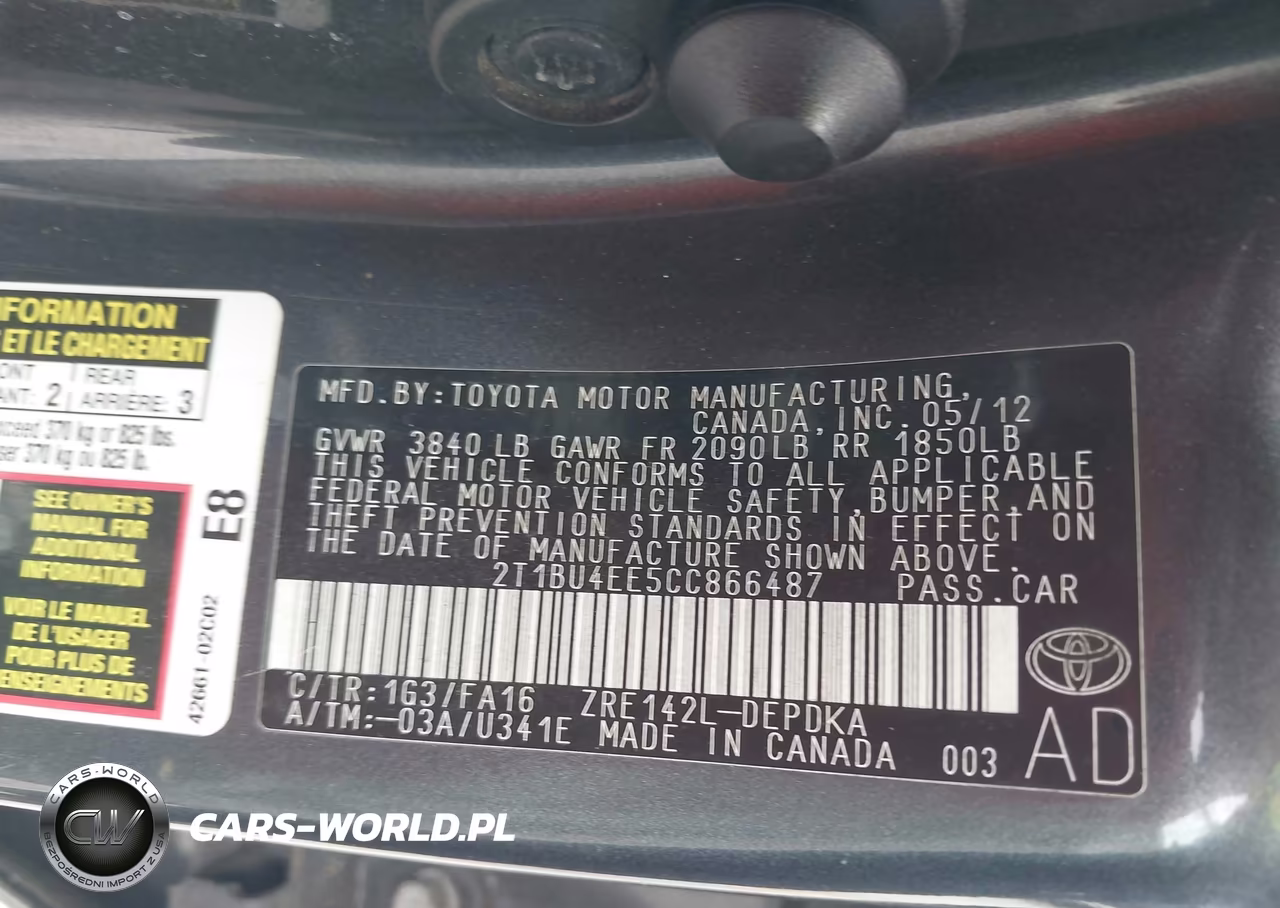 2012 Toyota Corolla L VIN:2T1BU4EE5CC866487 - 9