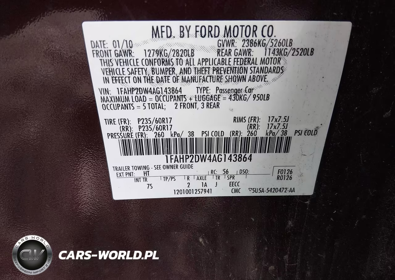2010 Ford Taurus Se VIN:1FAHP2DW4AG143864 - 9
