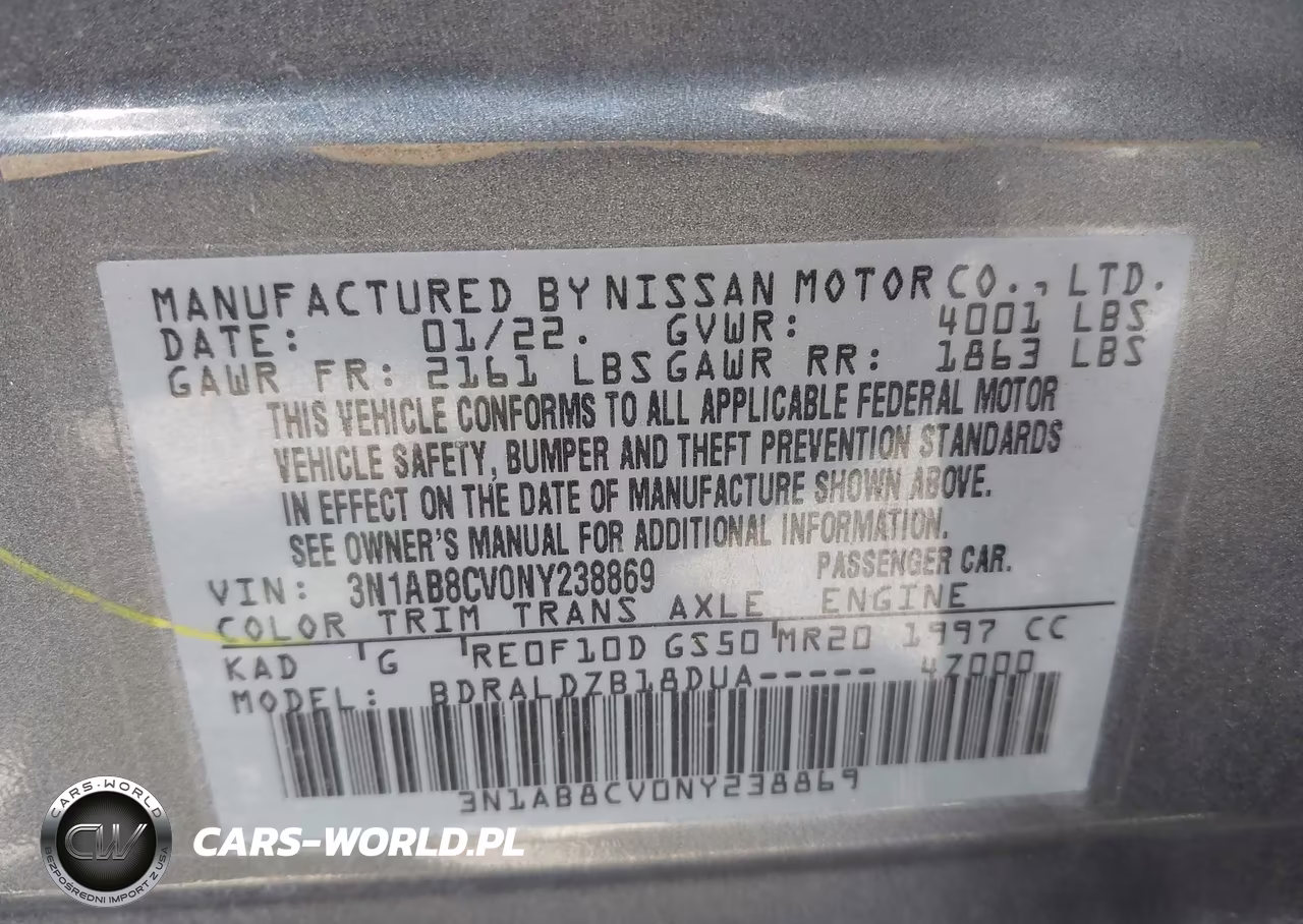 2022 Nissan Sentra Sv Xtronic Cvt VIN:3N1AB8CV0NY238869 - 9