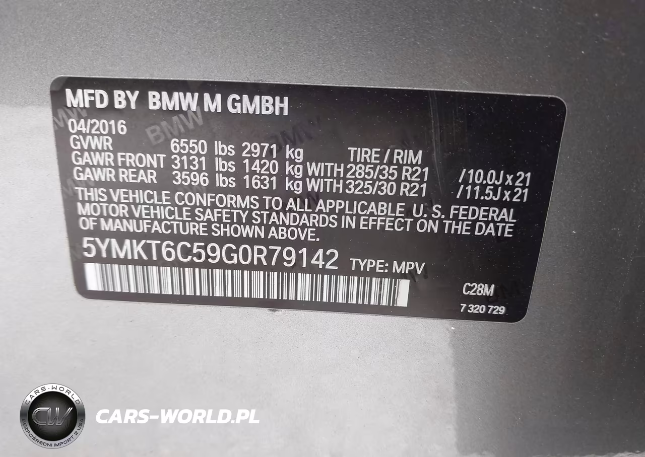 2016 BMW X5 M VIN:5YMKT6C59G0R79142 - 9
