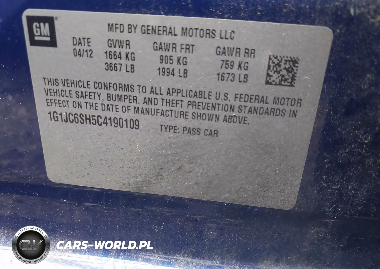 2012 Chevrolet Sonic 2Lt VIN:1G1JC6SH5C4190109 - 9