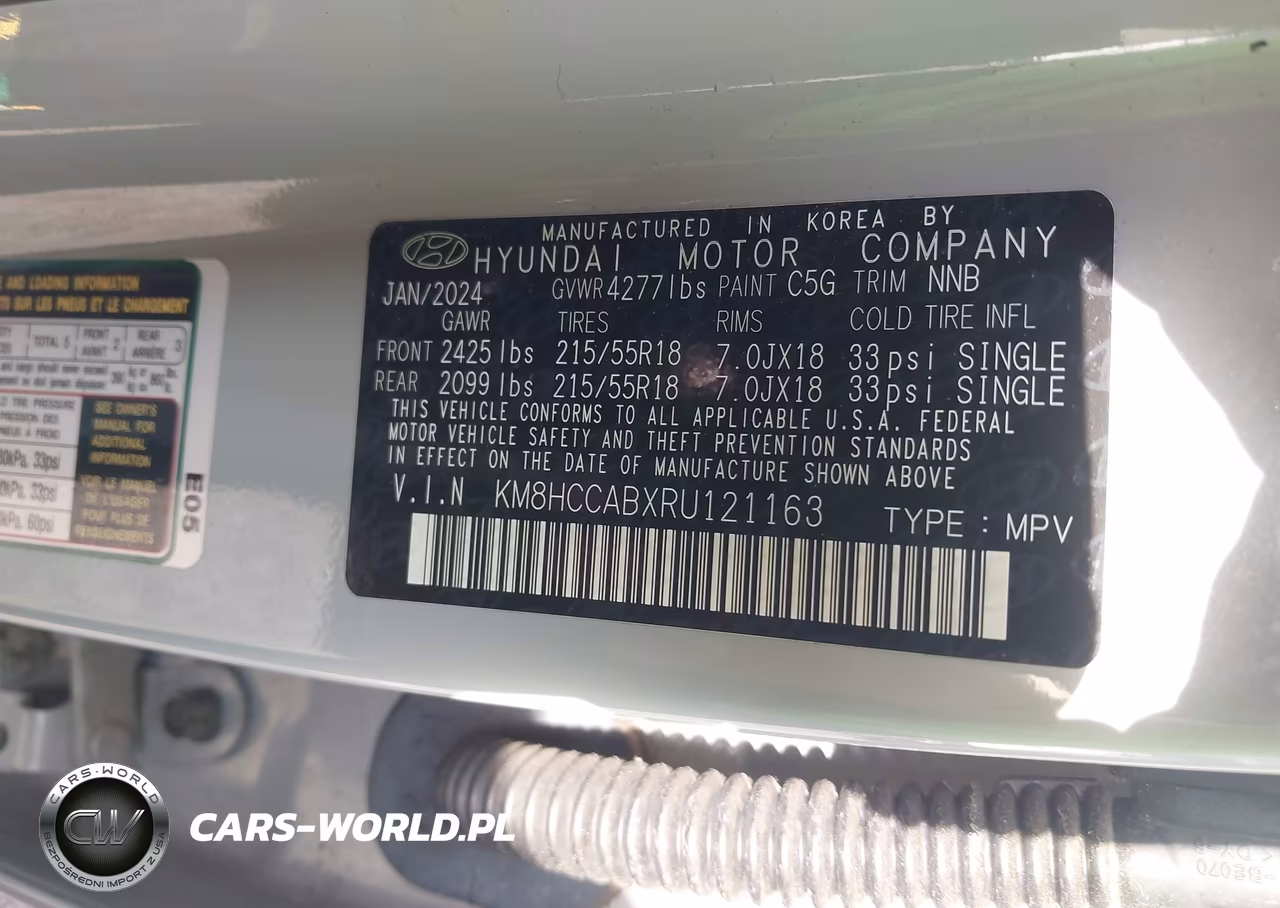 2024 Hyundai Kona Sel VIN:KM8HCCABXRU121163 - 9