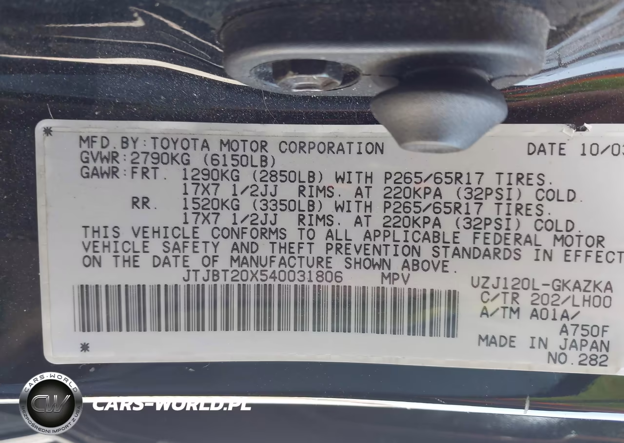 2004 Lexus Gx 470 VIN:JTJBT20X540031806 - 9