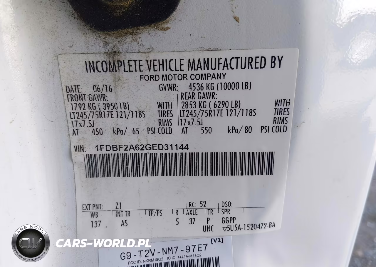 2016 Ford F-250 Xl VIN:1FDBF2A62GED31144 - 9
