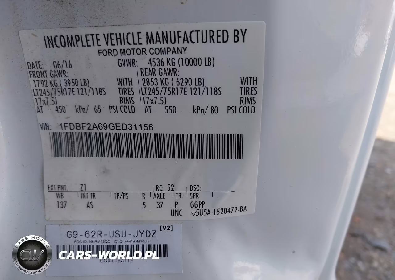 2016 Ford F-250 Xl VIN:1FDBF2A69GED31156 - 9