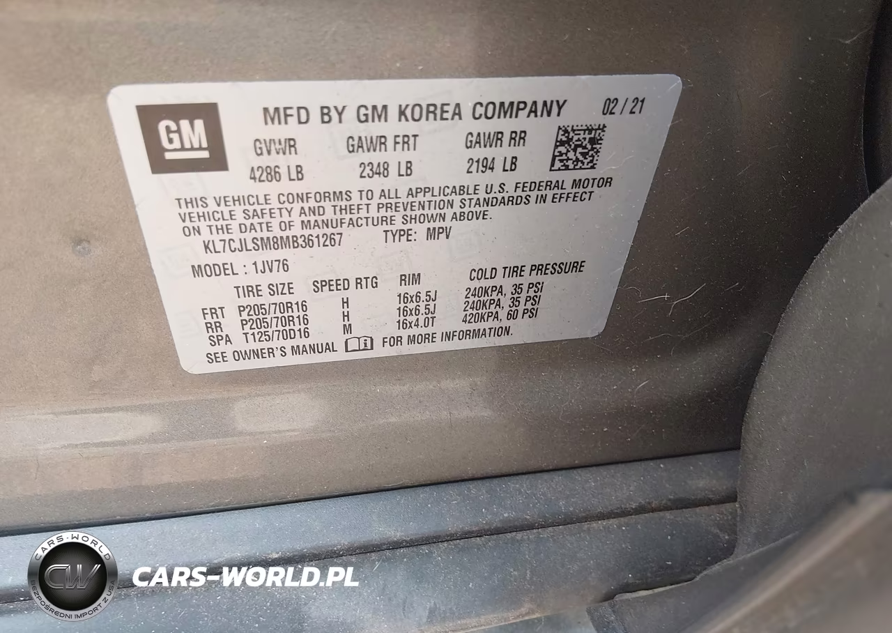 2021 Chevrolet Trax Fwd Lt VIN:KL7CJLSM8MB361267 - 9