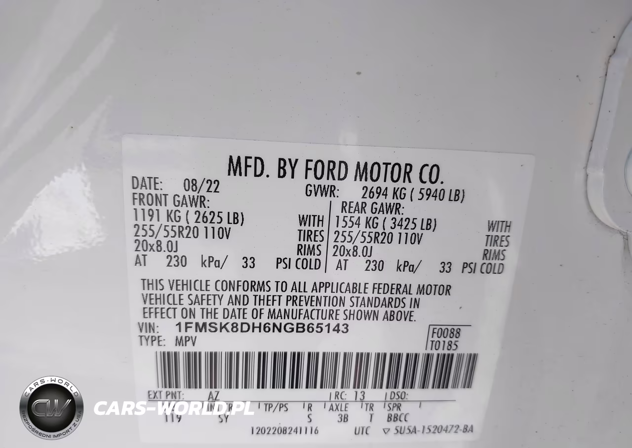 2022 Ford Explorer Xlt VIN:1FMSK8DH6NGB65143 - 9