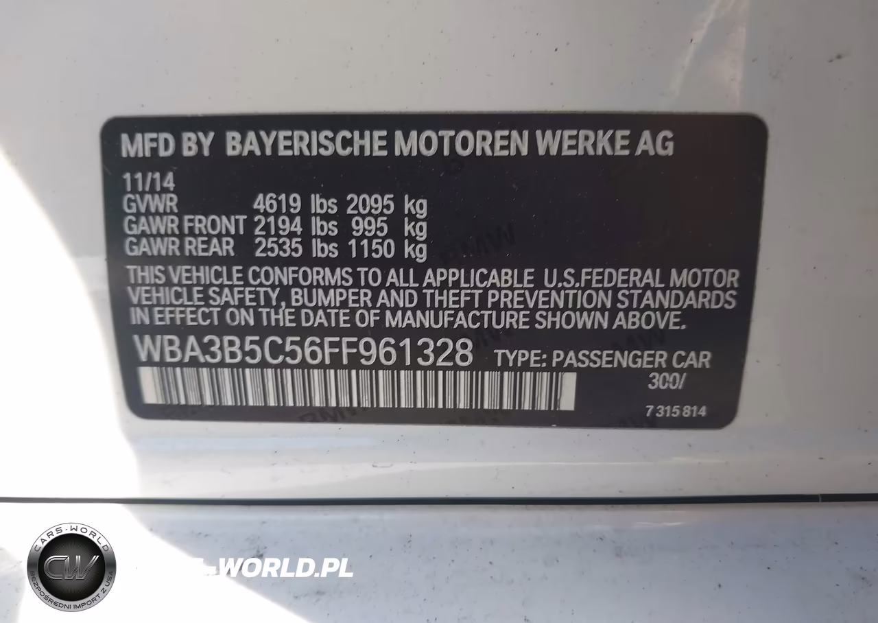 2015 BMW 328I xDrive VIN:WBA3B5C56FF961328 - 9