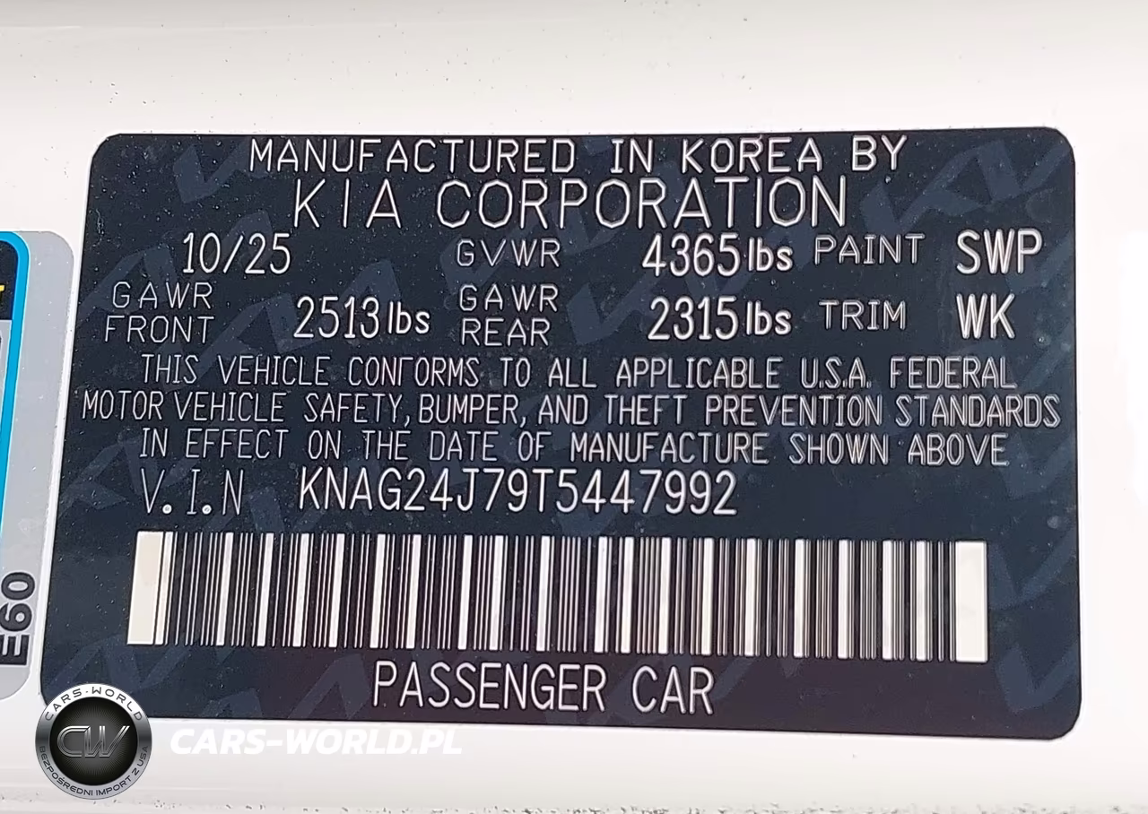 2026 Kia K5 Lxs VIN:KNAG24J79T5447992 - 9