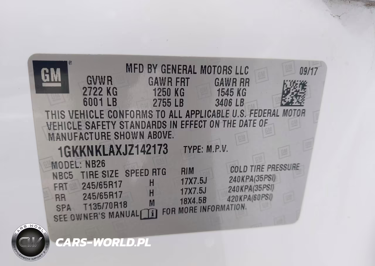 2018 GMC Acadia Sle-1 VIN:1GKKNKLAXJZ142173 - 9