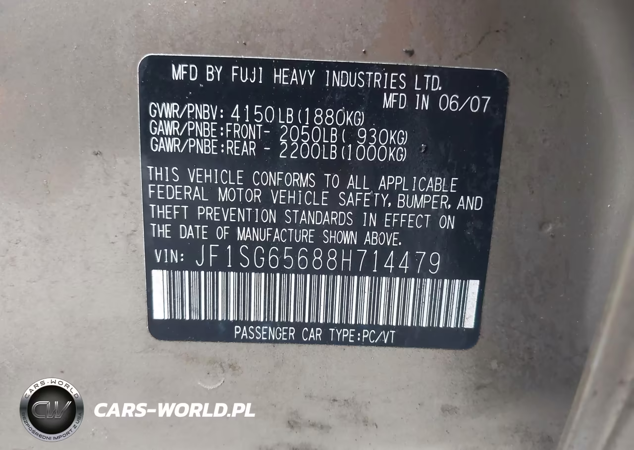 2008 Subaru Forester 2.5X VIN:JF1SG65688H714479 - 9