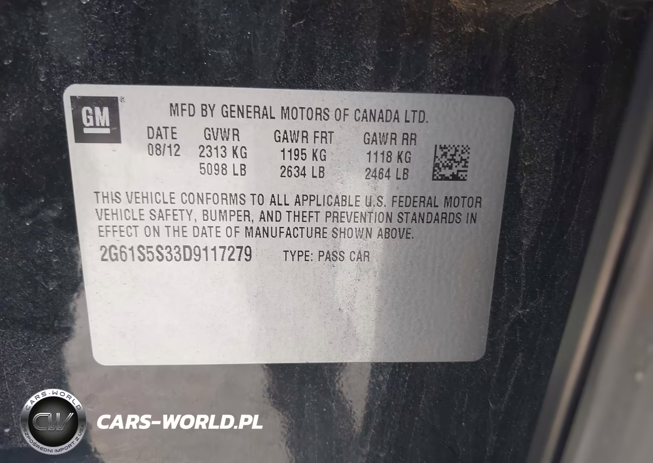 2013 Cadillac Xts Premium VIN:2G61S5S33D9117279 - 9