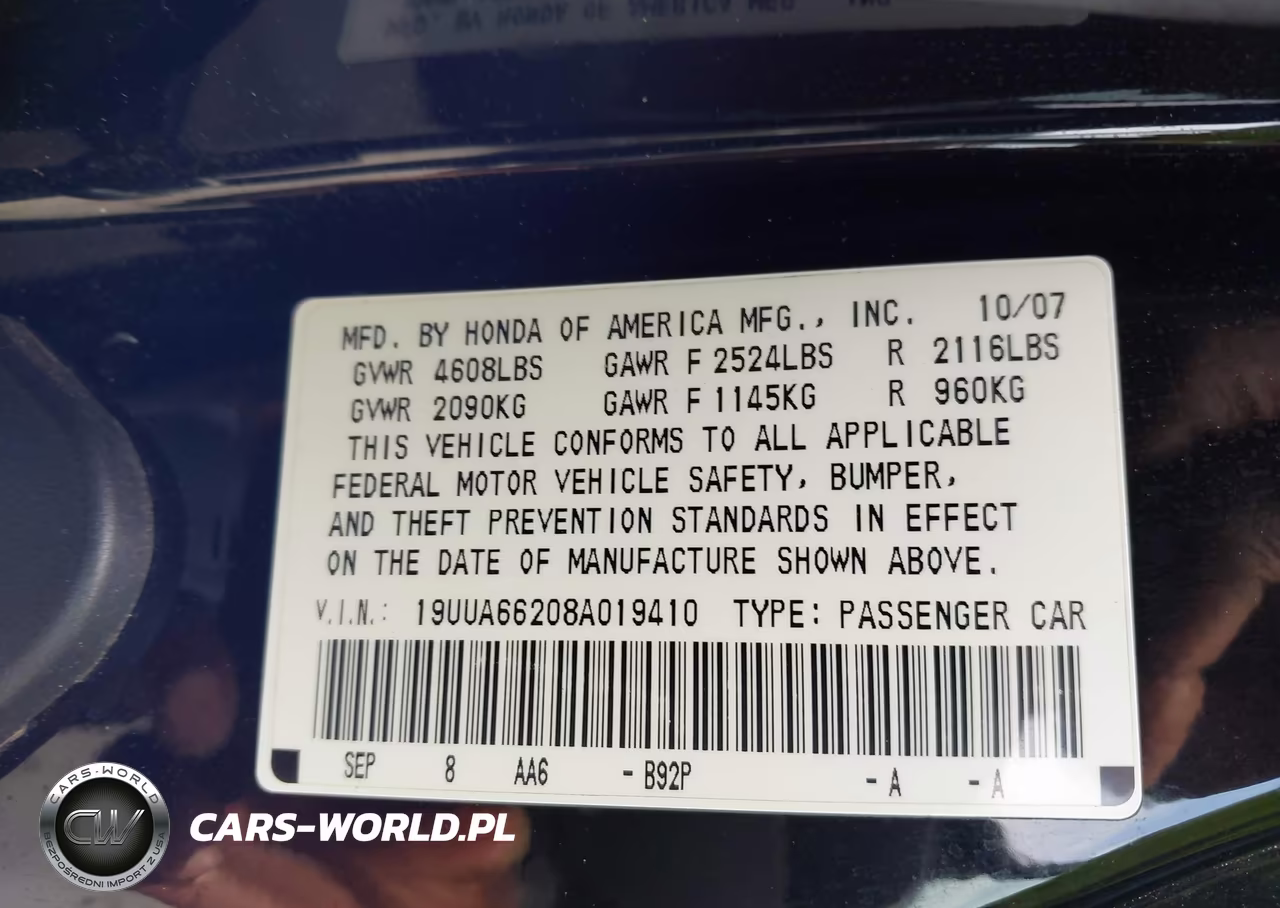 2008 Acura Tl 3.2 VIN:19UUA66208A019410 - 9