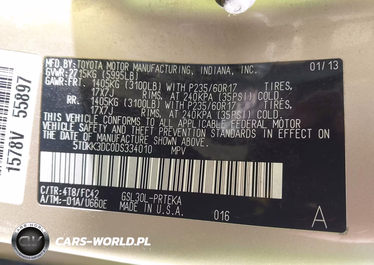 2013 Toyota Sienna Le V6 8 Passenger VIN:5TDKK3DC0DS334010 - 9