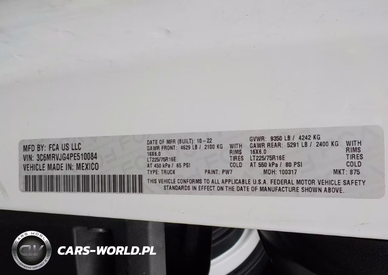 2023 Ram Promaster 3500 Cargo Van High Roof 159 Wb Ext VIN:3C6MRVJG4PE510084 - 8