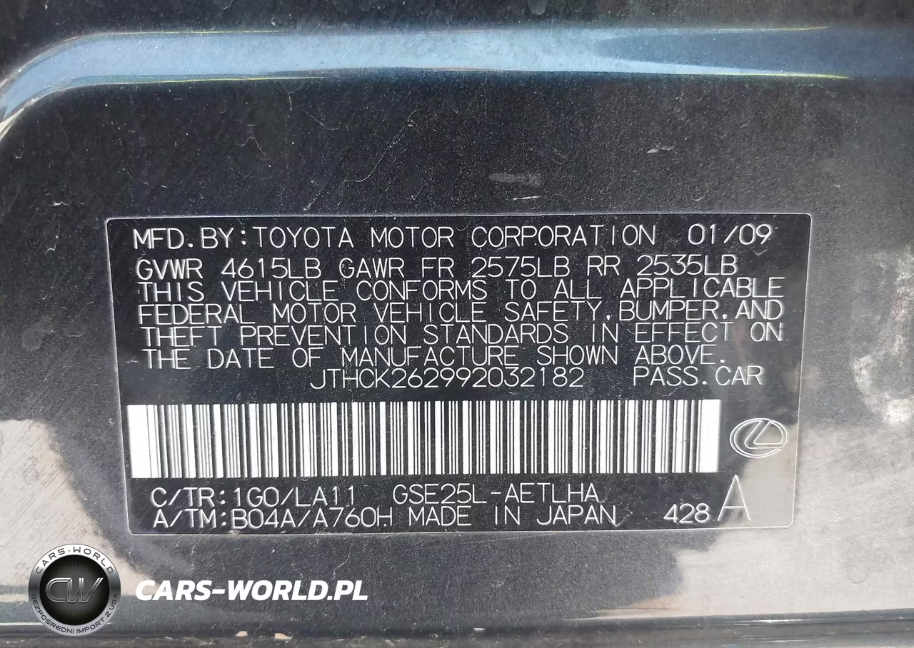 2009 Lexus Is 250 VIN:JTHCK262992032182 - 9