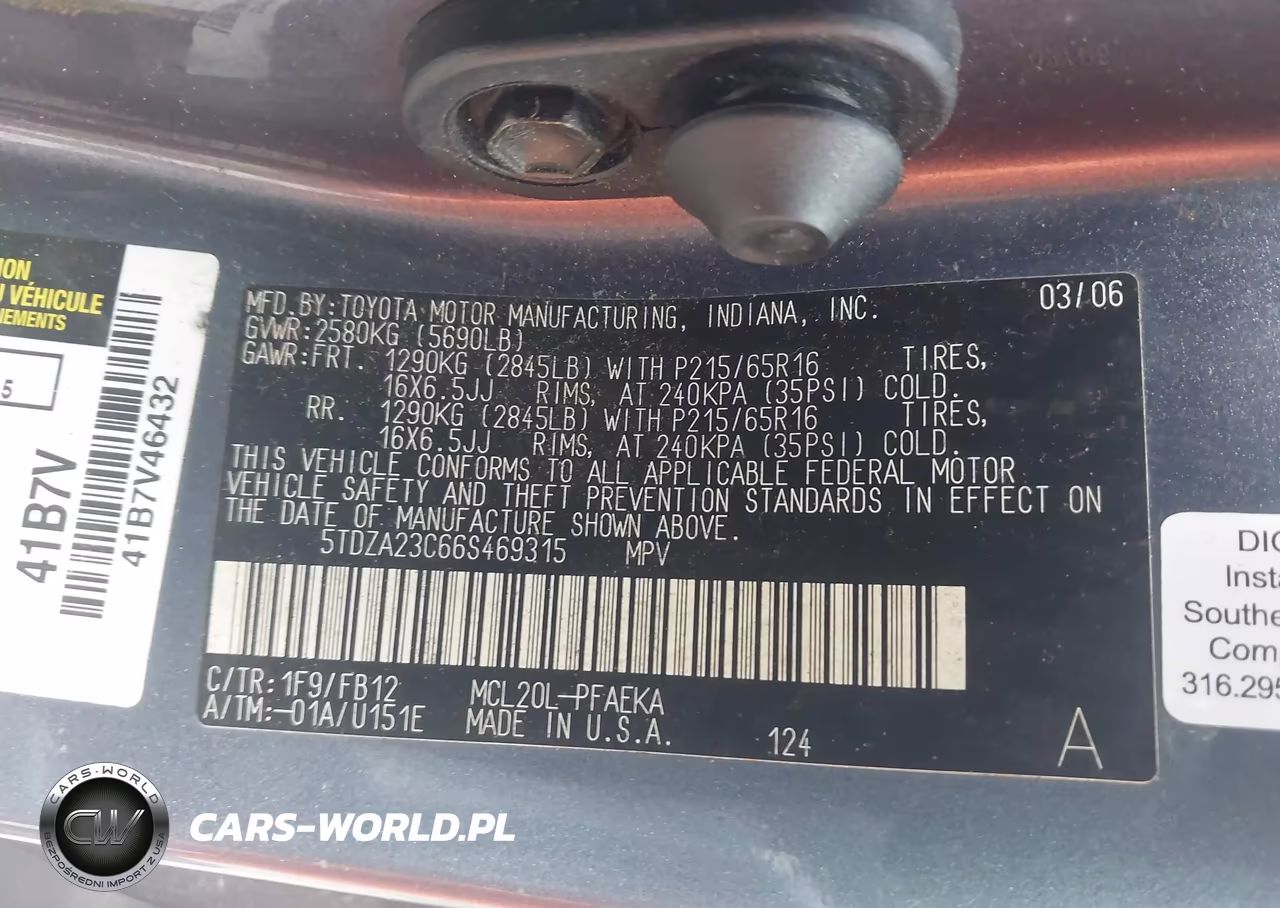 2006 Toyota Sienna Ce VIN:5TDZA23C66S469315 - 9
