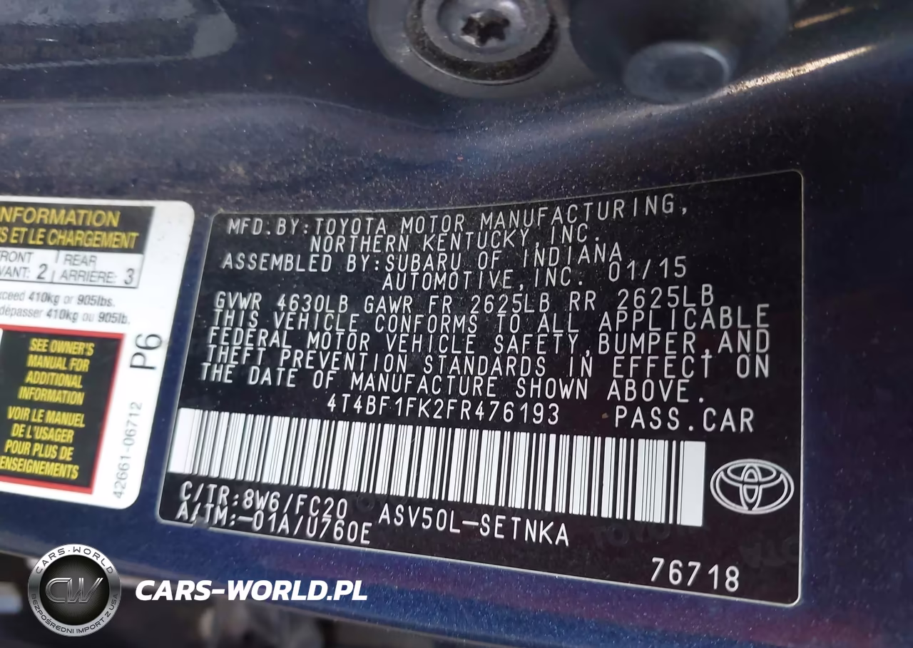 2015 Toyota Camry Le VIN:4T4BF1FK2FR476193 - 9