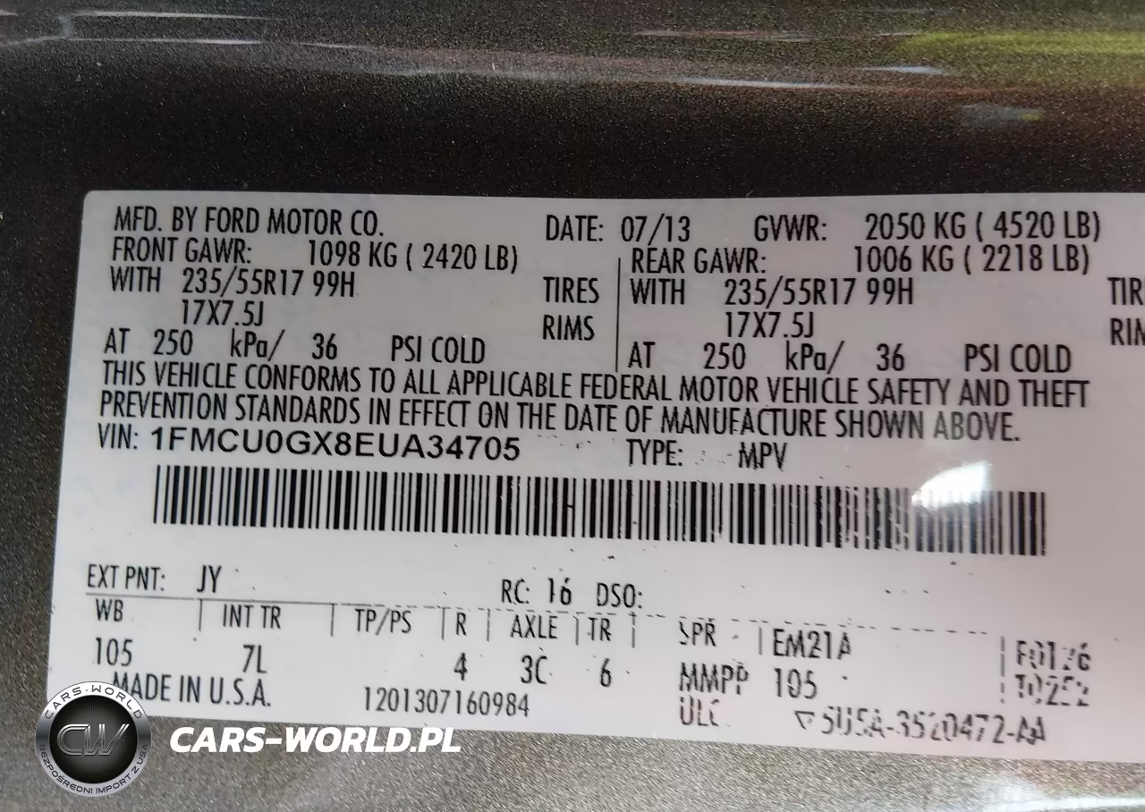 2014 Ford Escape Se VIN:1FMCU0GX8EUA34705 - 9