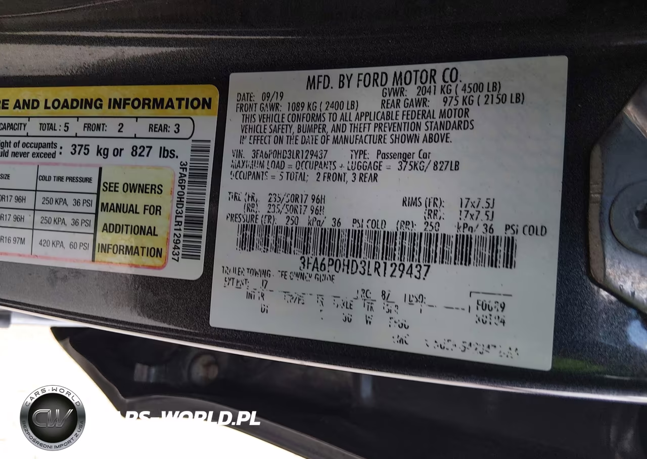 2020 Ford Fusion Se VIN:3FA6P0HD3LR129437 - 9