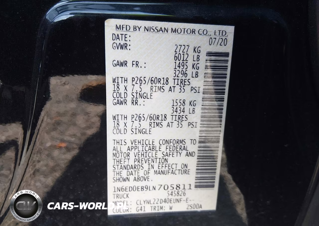 2020 Nissan Frontier VIN:1N6ED0EB9LN705811 - 9