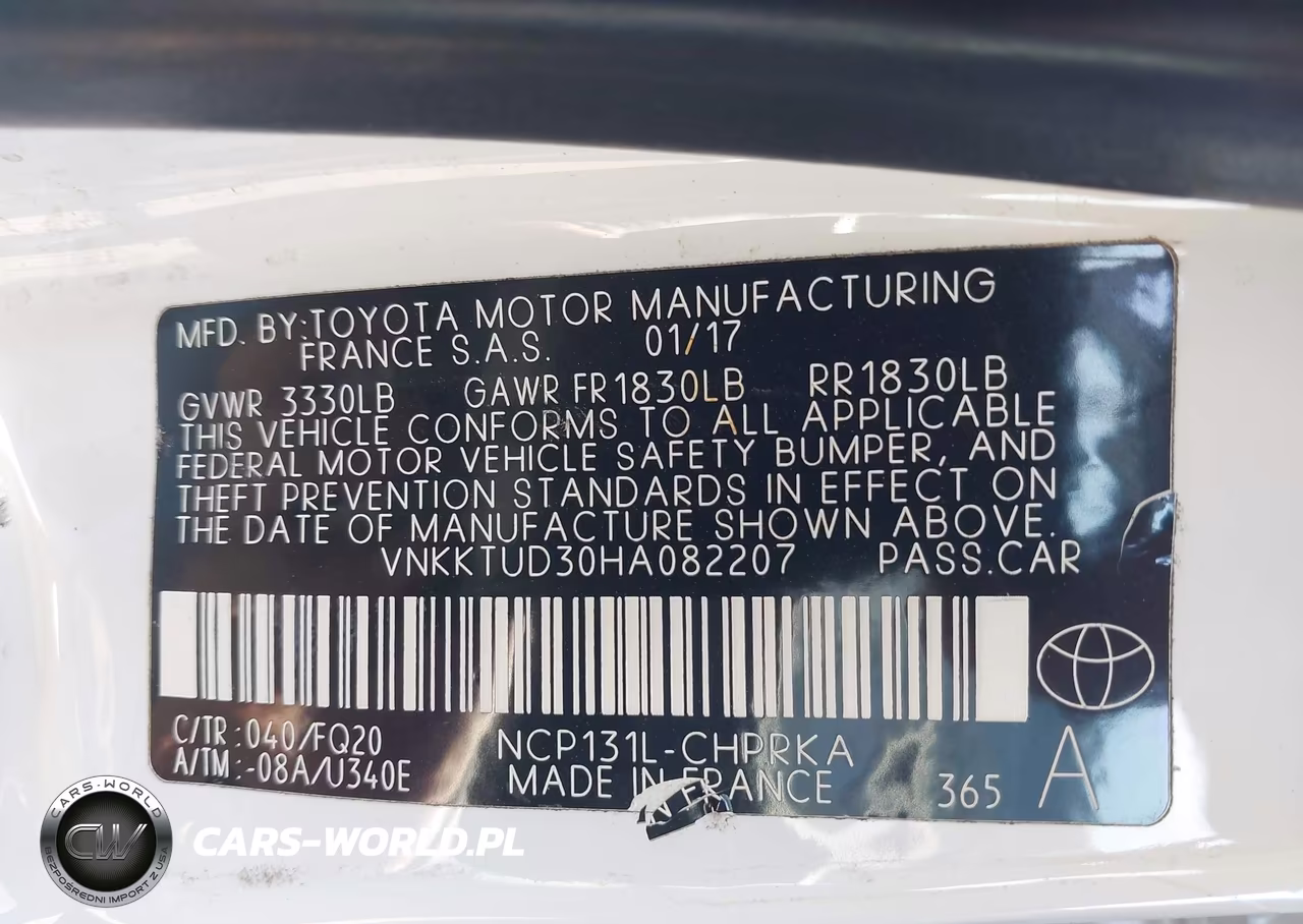 2017 Toyota Yaris L VIN:VNKKTUD30HA082207 - 9