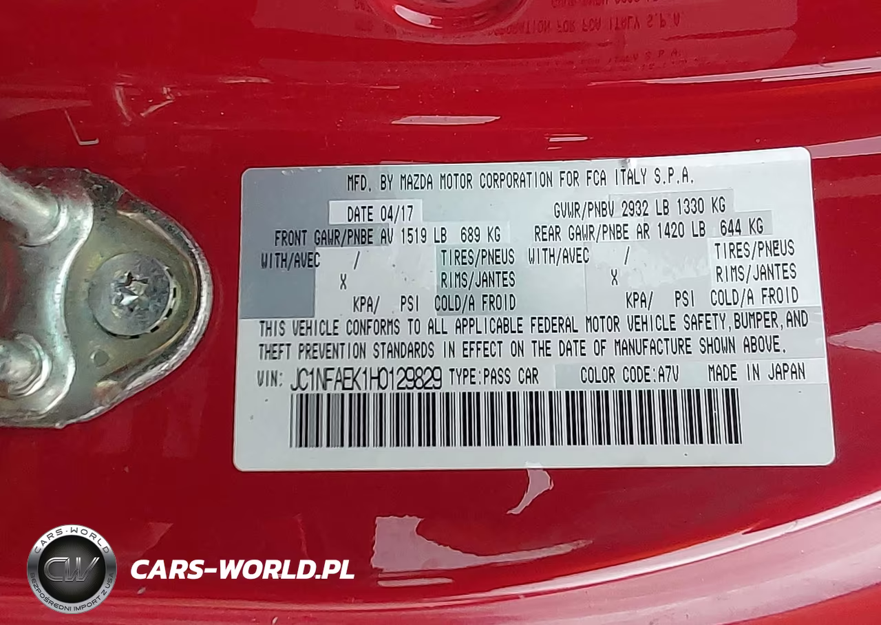 2017 Fiat 124 Spider Classica VIN:JC1NFAEK1H0129829 - 9
