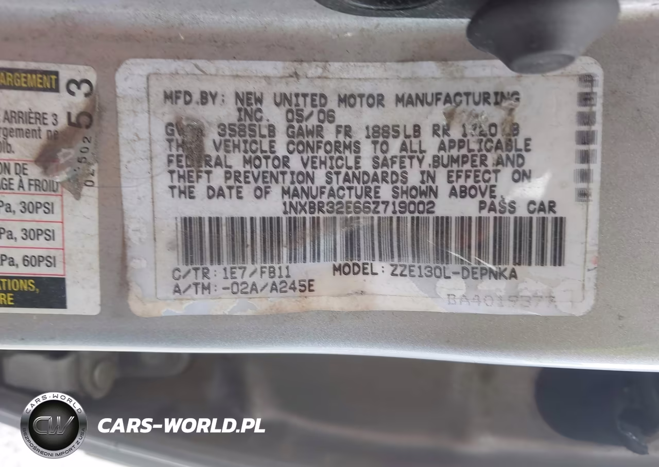 2006 Toyota Corolla Le VIN:1NXBR32E66Z719002 - 9