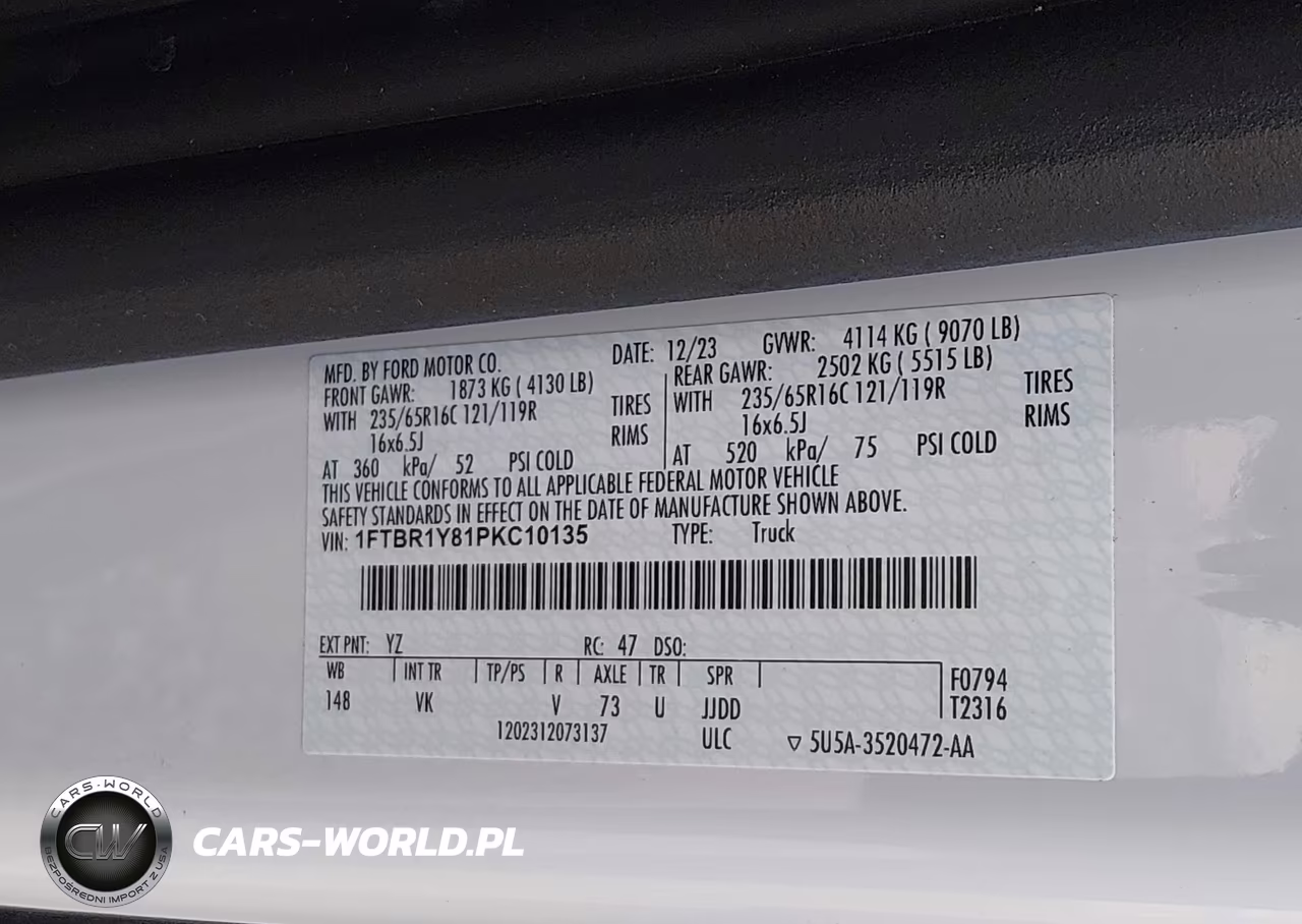 2023 Ford Transit-250 VIN:1FTBR1Y81PKC10135 - 9