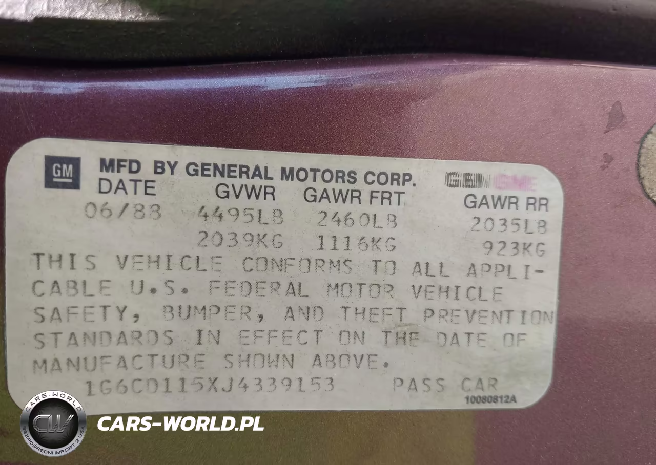 1988 Cadillac Deville VIN:1G6CD115XJ4339153 - 9