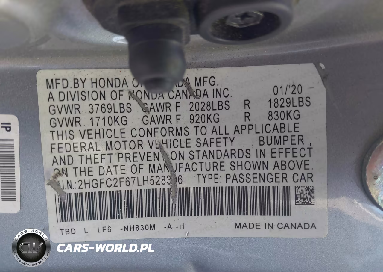 2020 Honda Civic Lx VIN:2HGFC2F67LH528306 - 9