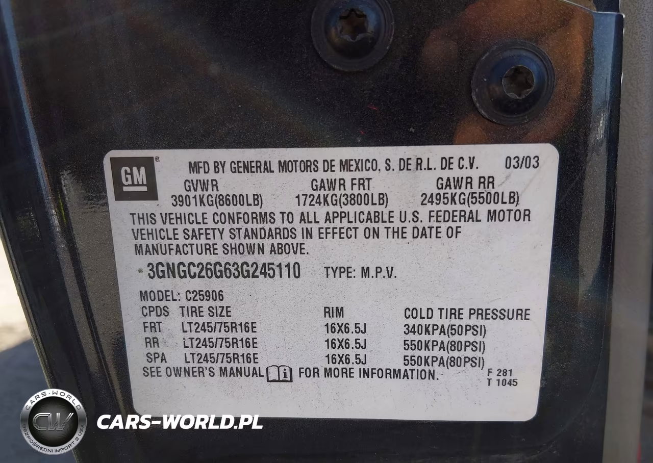 2003 Chevrolet Suburban 2500 Lt VIN:3GNGC26G63G245110 - 9