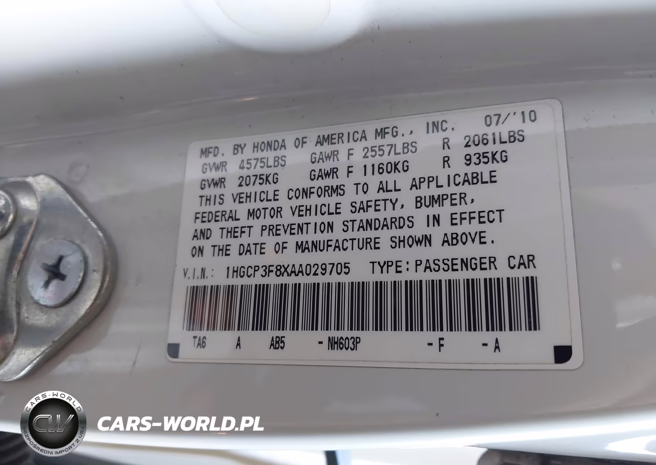 2010 Honda Accord 3.5 Ex-L VIN:1HGCP3F8XAA029705 - 9