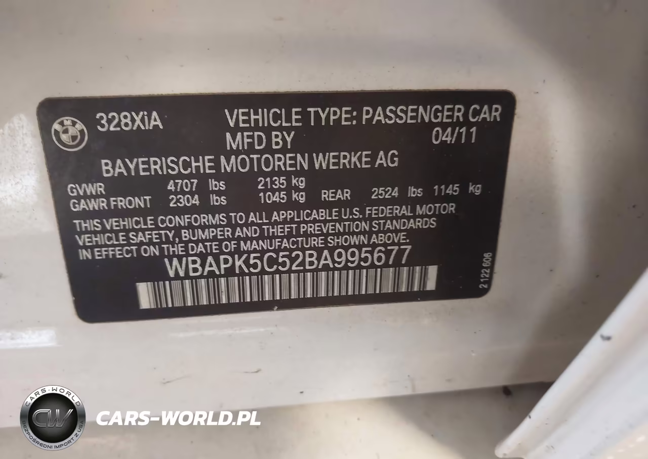 2011 BMW 328I xDrive VIN:WBAPK5C52BA995677 - 9