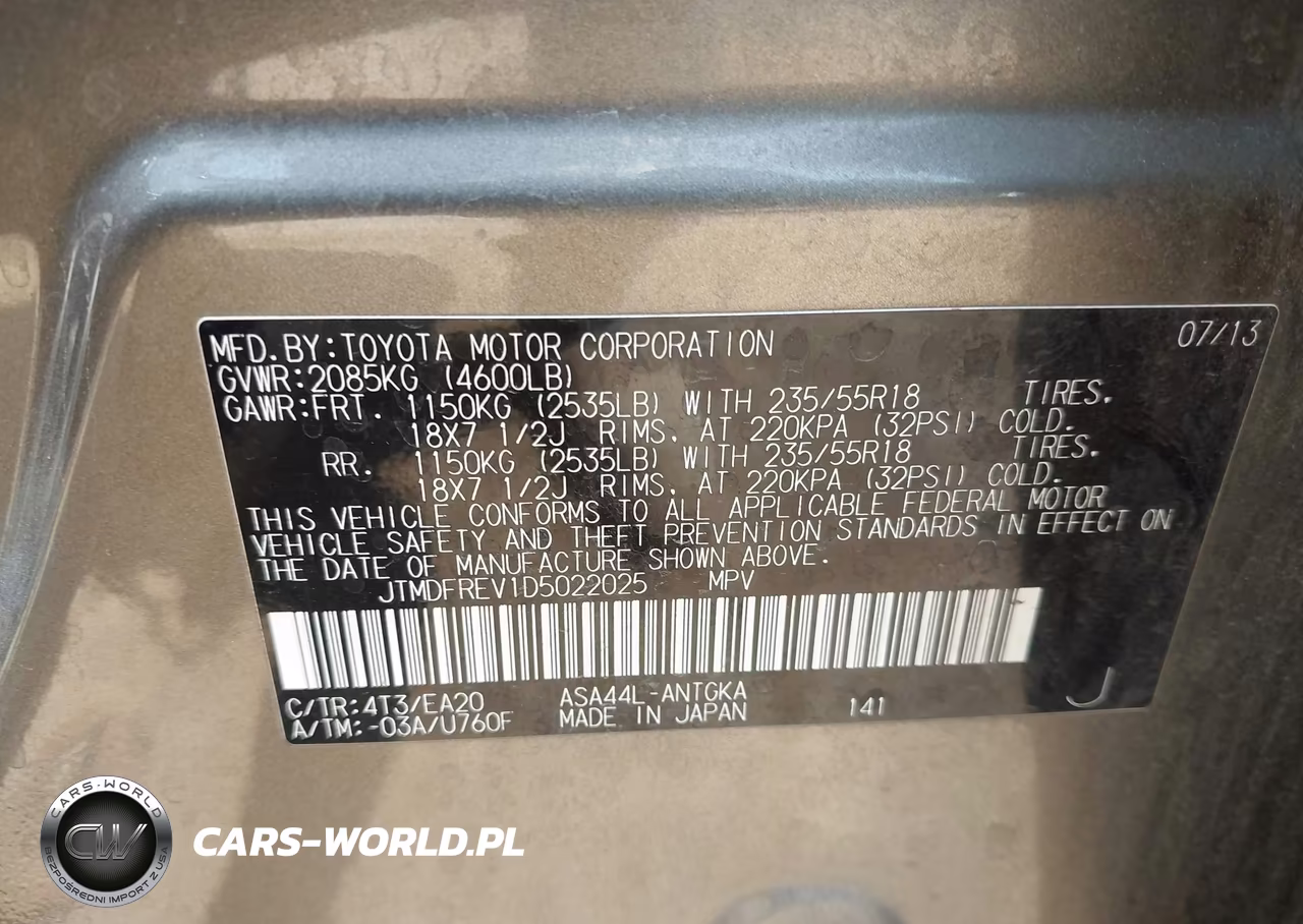 2013 Toyota Rav4 Limited VIN:JTMDFREV1D5022025 - 9