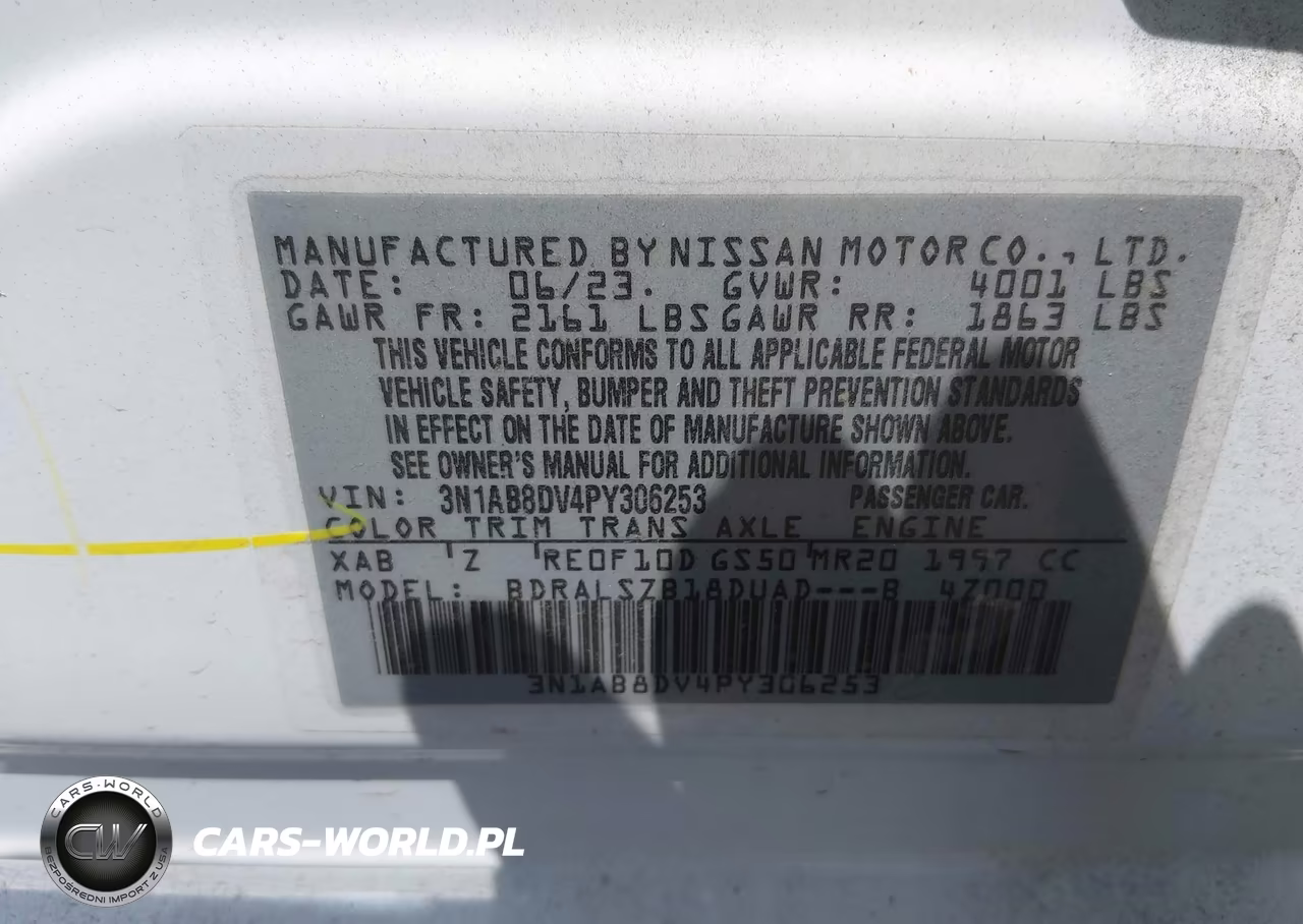 2023 Nissan Sentra Sr Xtronic Cvt VIN:3N1AB8DV4PY306253 - 9