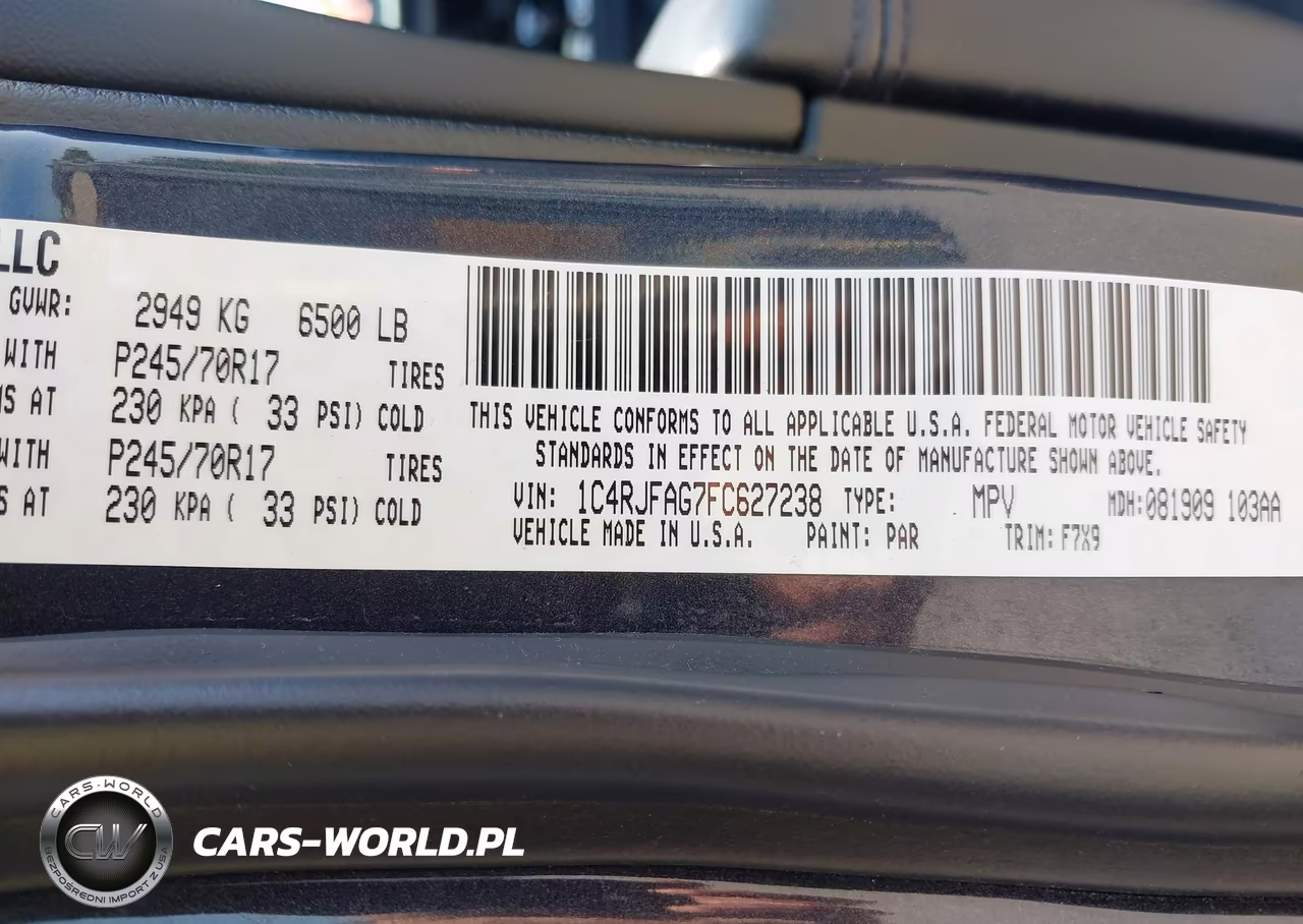 2015 Jeep Grand Cherokee Laredo VIN:1C4RJFAG7FC627238 - 9