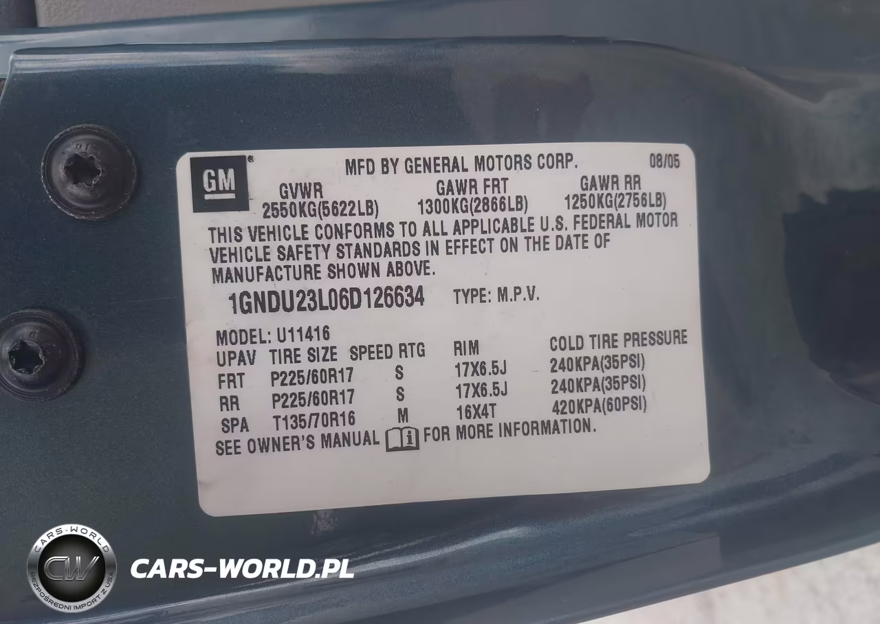 2006 Chevrolet Uplander Ls VIN:1GNDU23L06D126634 - 9