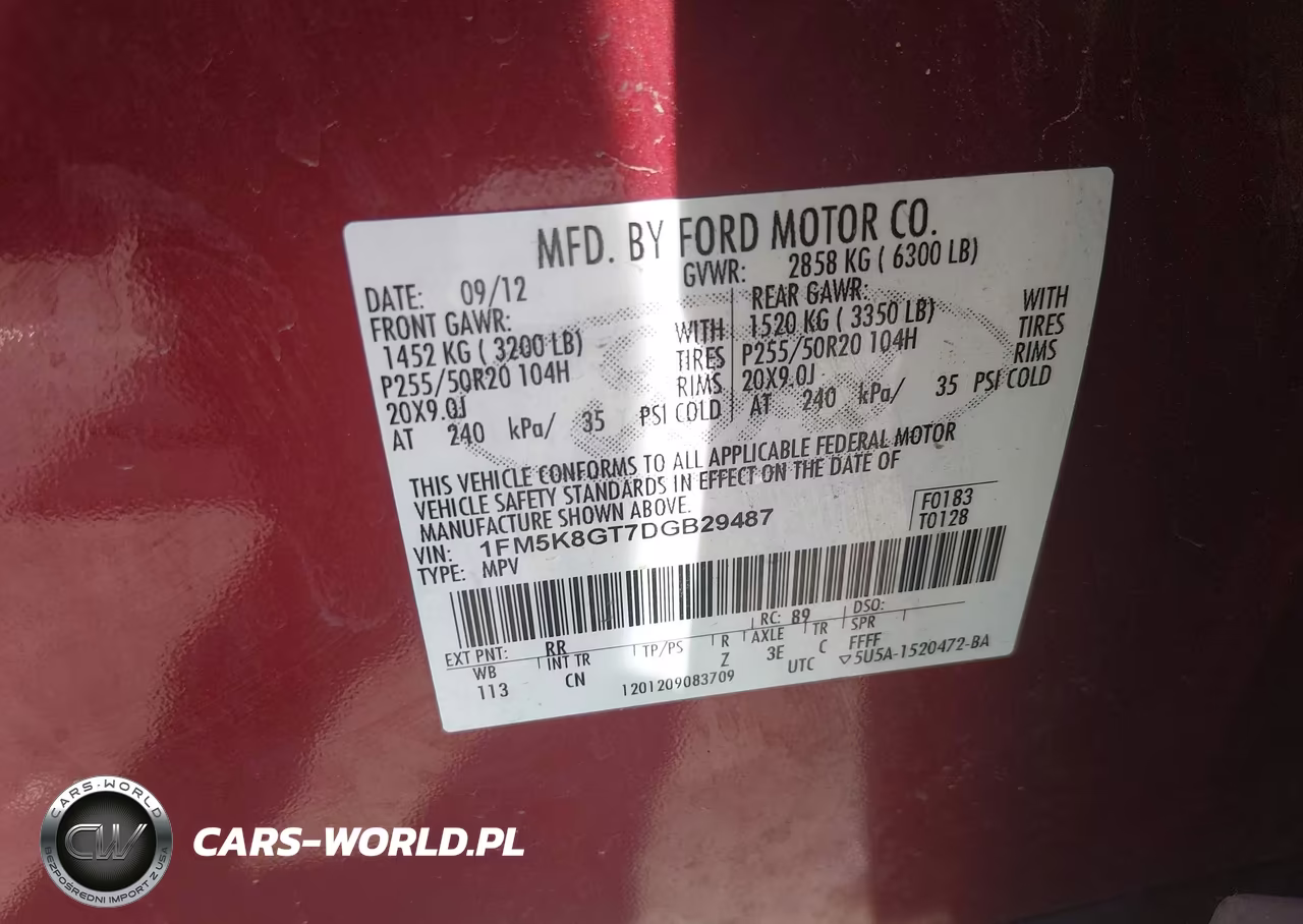 2013 Ford Explorer Sport VIN:1FM5K8GT7DGB29487 - 9