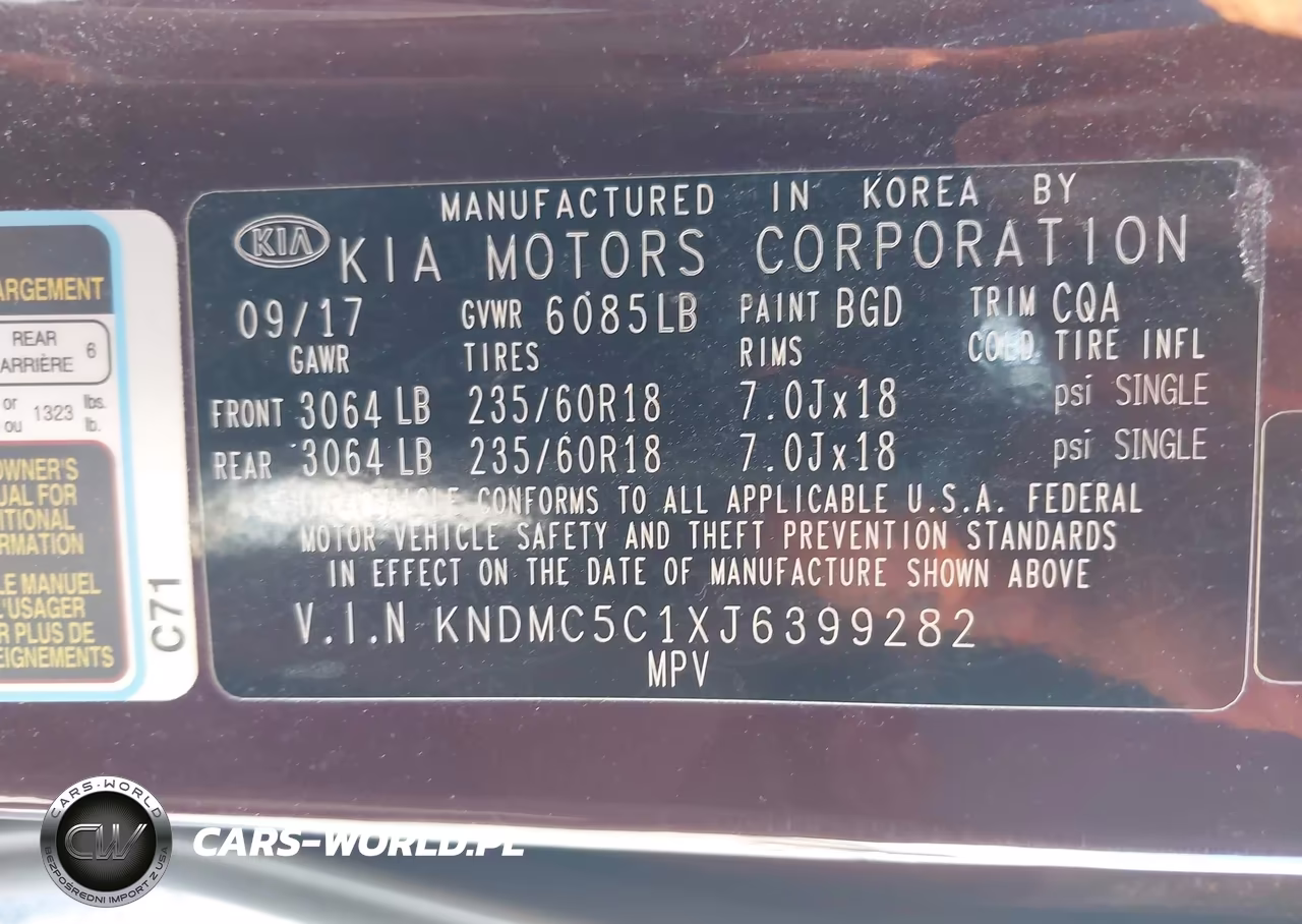 2018 Kia Sedona Ex VIN:KNDMC5C1XJ6399282 - 9
