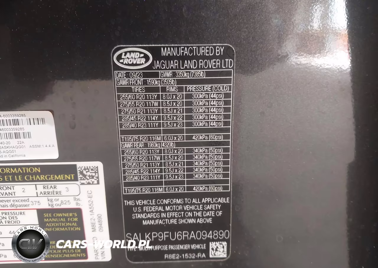 2024 Land Rover Range Rover P400 Se VIN:SALKP9FU6RA094890 - 9